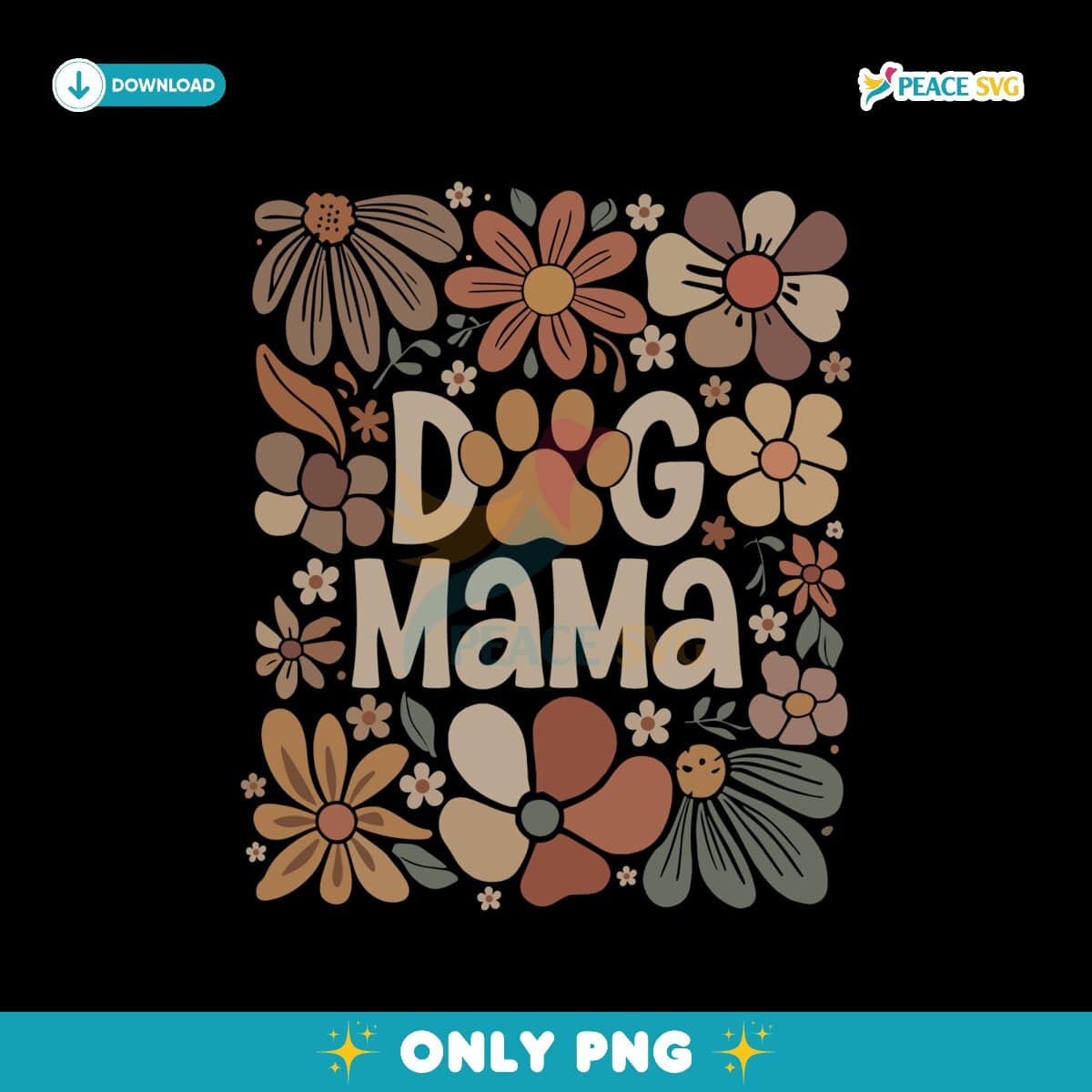 Boho Dog Mama Floral Lover Png Sublimation