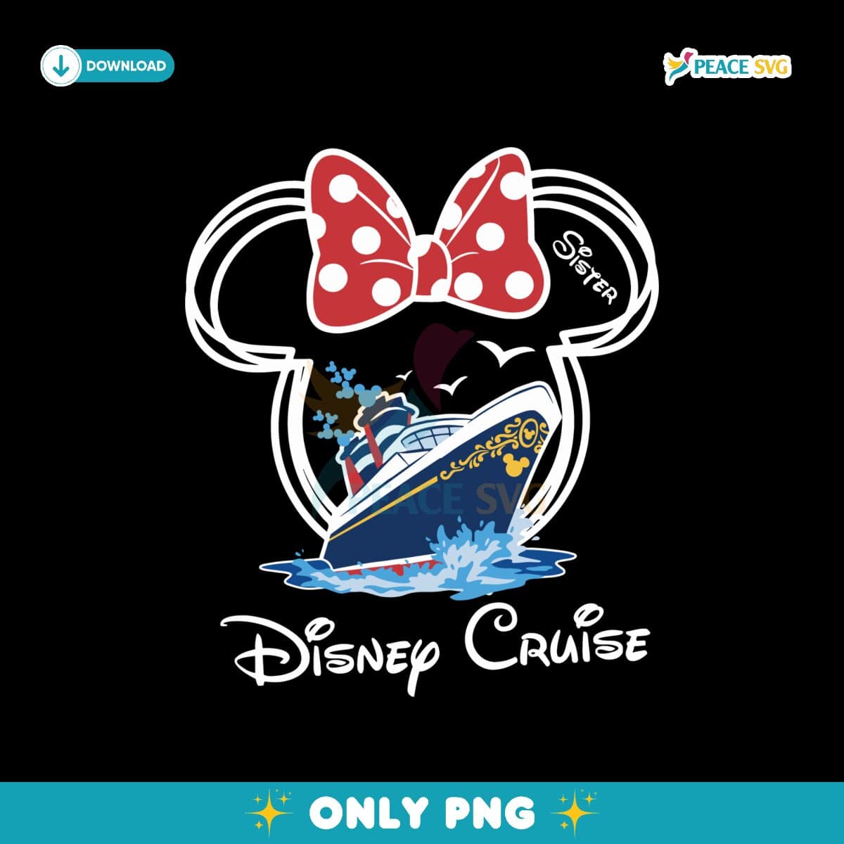 Custom Minnie Disney Cruise Family Vacation 2025 Png