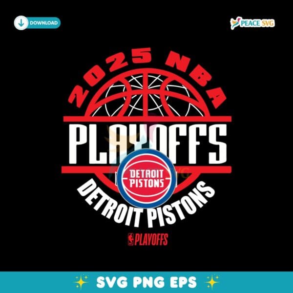 Detroit Pistons 2025 NBA Playoffs Game Time Svg