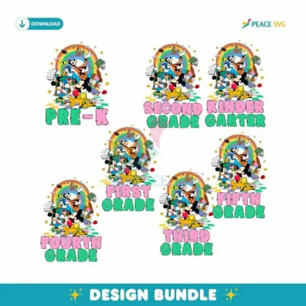 Disney Friends Rainbow Grade School Bundle PNG
