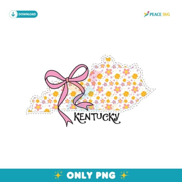 Floral Coquette Bow Kentucky Floral Girly Bow Png