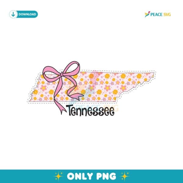 Floral Coquette Bow Tennessee Floral Girly Bow Png
