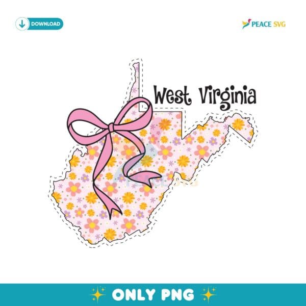 Floral Coquette Bow West Virginia Floral Girly Bow Png