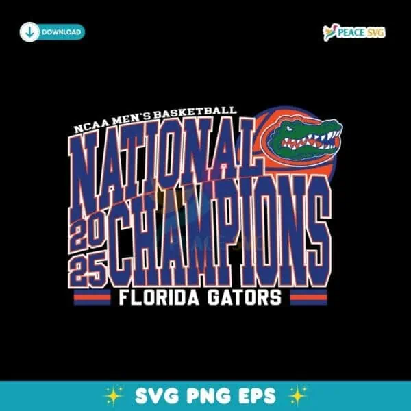 Florida Gators 2025 Basketball National Champions Svg