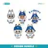 Funny Labubu Los Angeles Dodgers Baseball Png Bundle