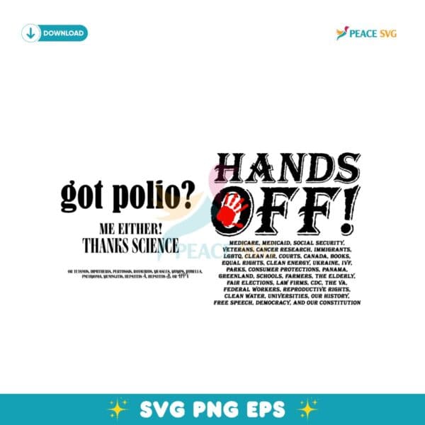 Got Polio Me Either Hands Off Musk Protest Svg