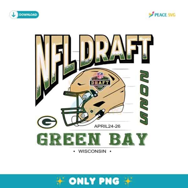 Green Bay Packers 2025 NFL Draft Helmet Fashion Png