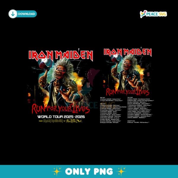 Iron Maiden Tour Run For Your Lives Tour 2025 Png