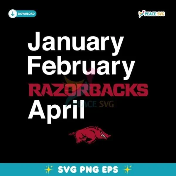 January February Razorbacks April Arkansas Razorbacks SVG