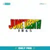Juneteenth 1865 Vibrant Red Yellow And Green PNG