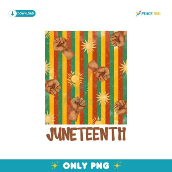 Juneteenth Fist Black Power Afro Pride PNG