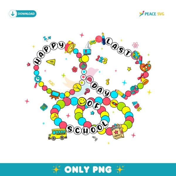 Last Day Of School Friendship Bracelet School Icons PNG