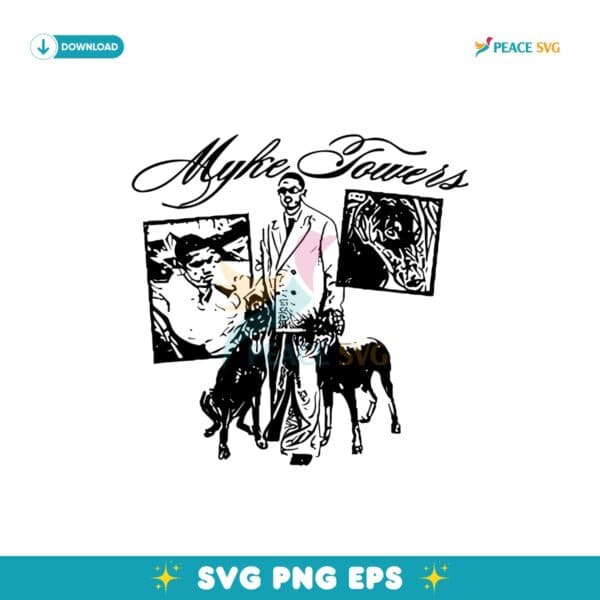 Lyke Miike Myke Towers With His Dogs Svg