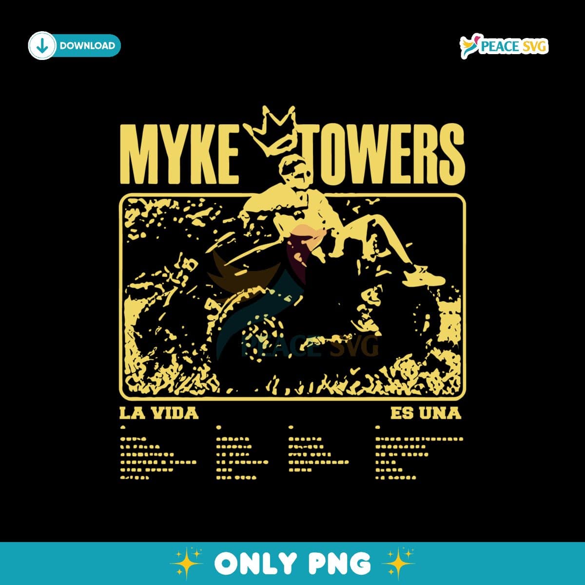 Myke Towers Young Kingz La Vida Png Sublimation