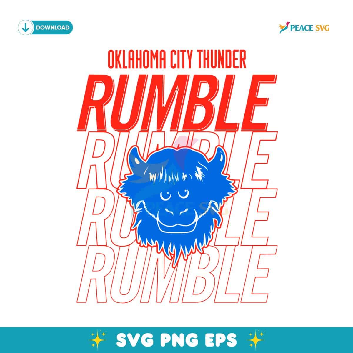 Oklahoma City Thunder Rumble Mascot SVG