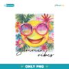 Preppy Floral Smiley Summer Beach Vibes PNG