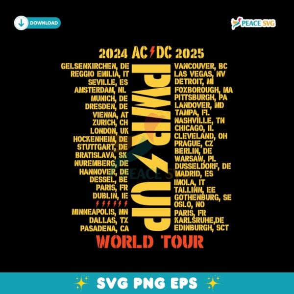 Pwr Up World Tour Schedule Show AC DC Svg