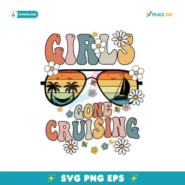 Retro Girls Gone Cruising Cruise Vacation Svg