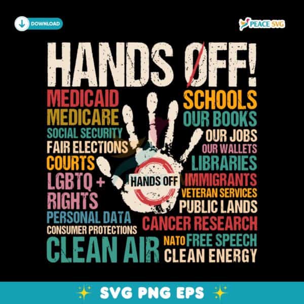 Retro Hands Off Protest Political Activism Anti Trump SVG
