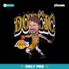 Retro Luka Doncic Los Angeles Lakers Cartoon PNG