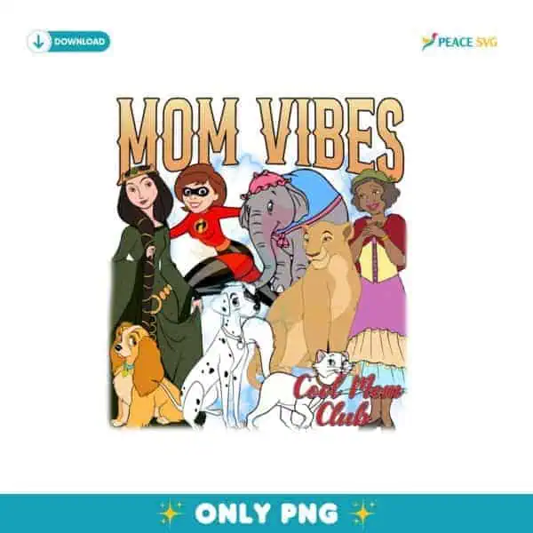 Retro Mom Vibes Cool Cartoon Moms PNG