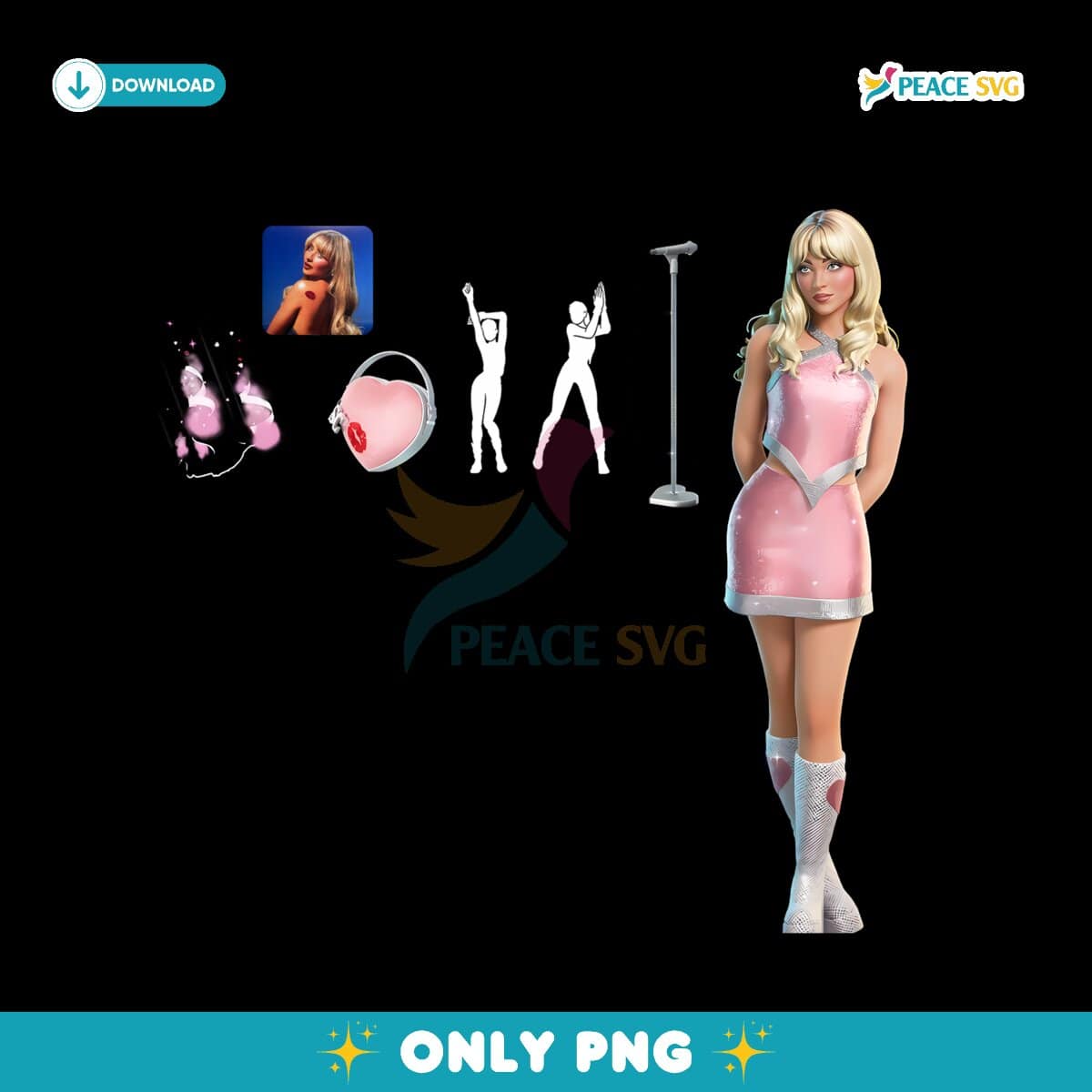 Sabrina Carpenter In Fortnite Video Game Skin Png