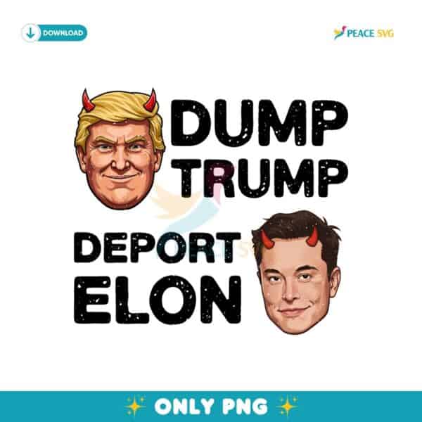 Trump Elon Devil Horns Satire Protest PNG