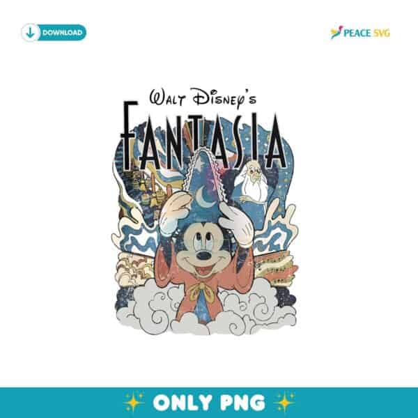 Vintage Walt Disney Fantasy Fantasia Sorcerer Mickey Png