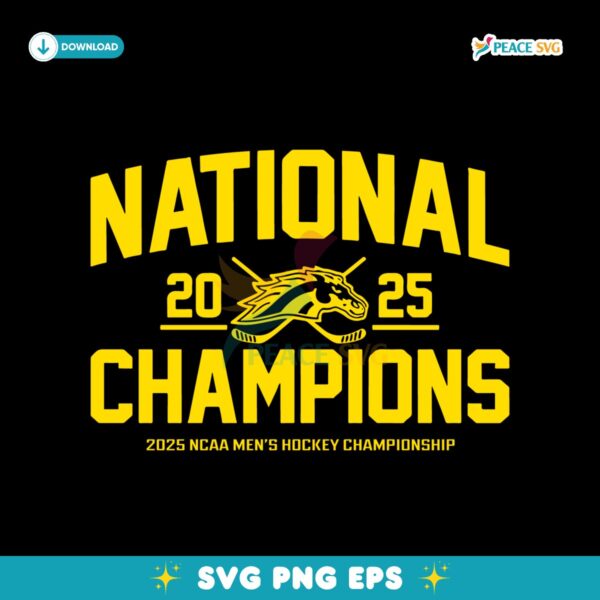 Western Michigan Broncos Hockey 2025 National Champions SVG