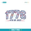 1776 Floral Varsity Patriotic Faux Embroidery PNG