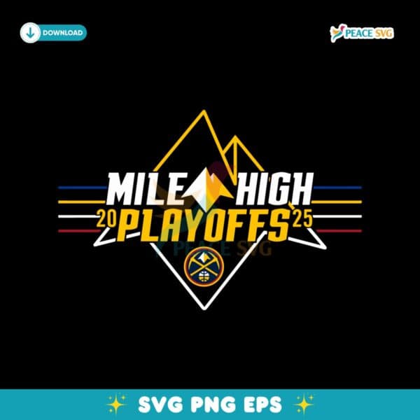 2025 Nuggets Playoffs Neon Mile High SVG