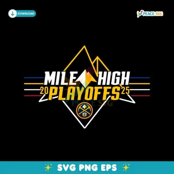 2025 Nuggets Playoffs Neon Mile High SVG