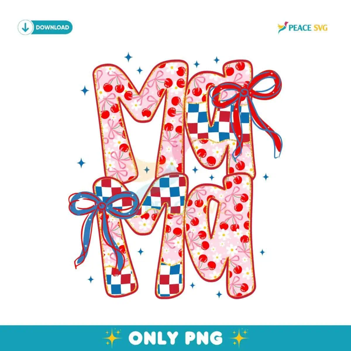 4Th Of July Mama American Coquette Usa PNG