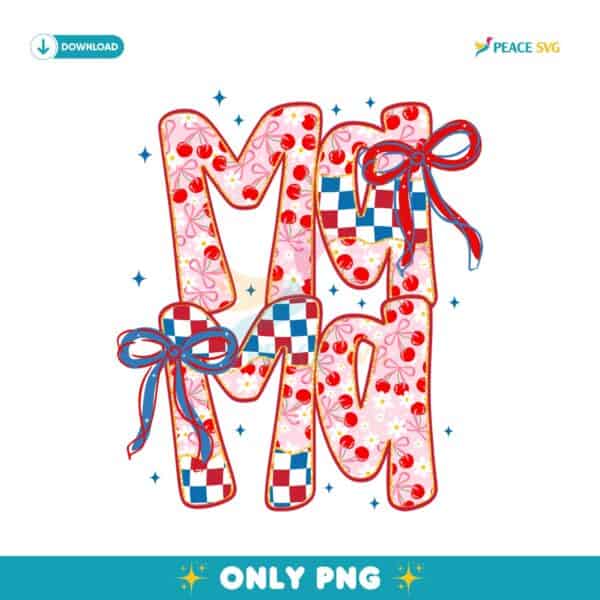 4Th Of July Mama American Coquette Usa PNG