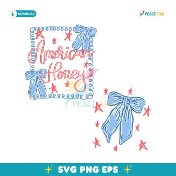 American Honey Flag Bows Coquette SVG Sublimation