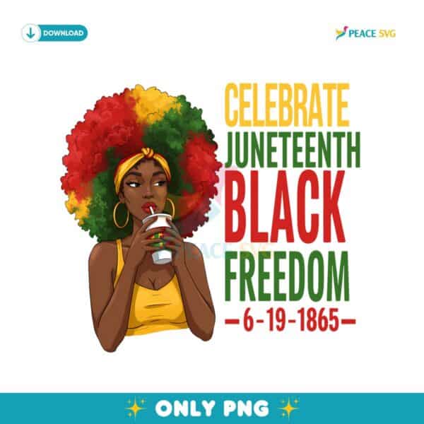 Celebrate Juneteenth Black Freedom 1865 PNG