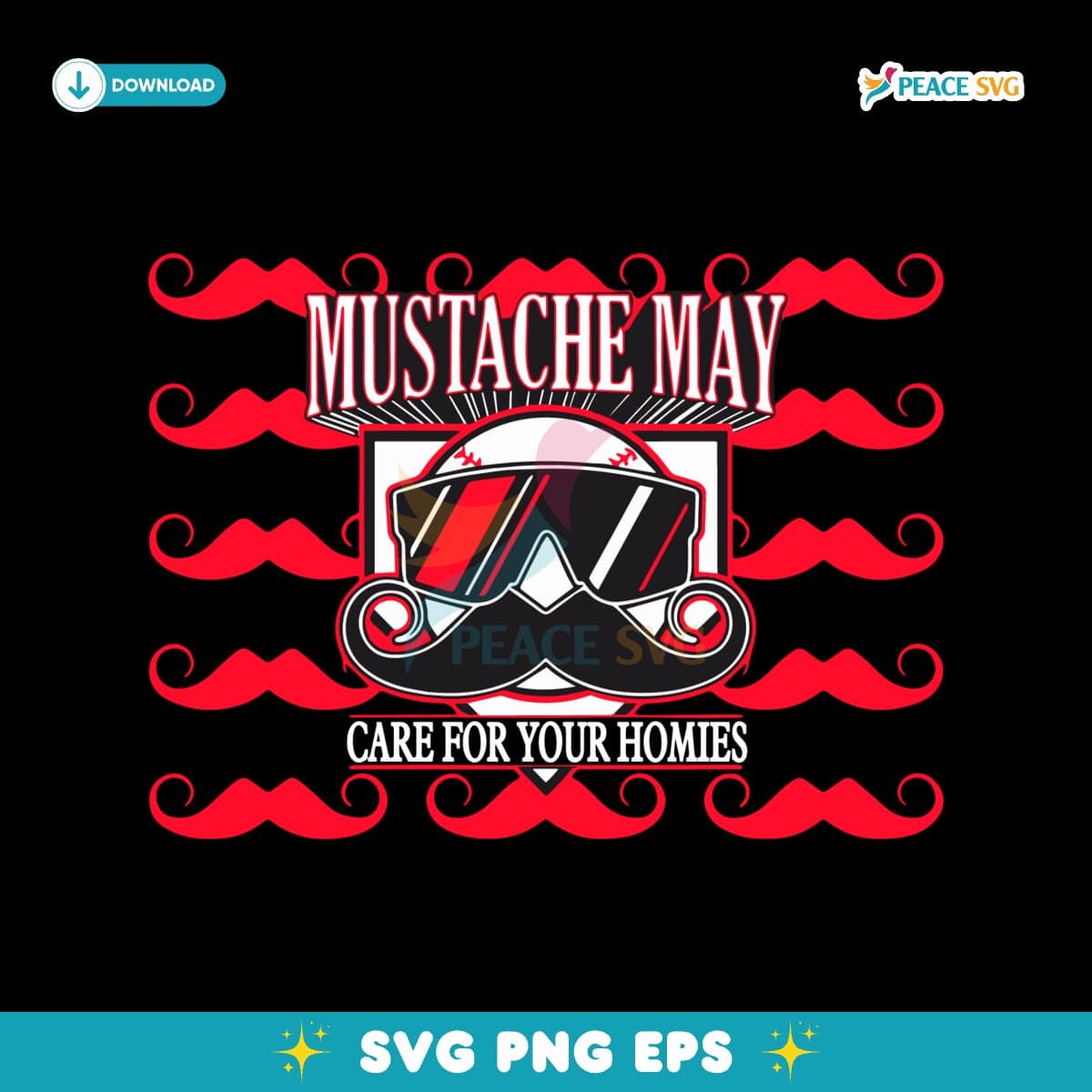 Cincinnati Mustache May 2025 Care For Your Homies SVG