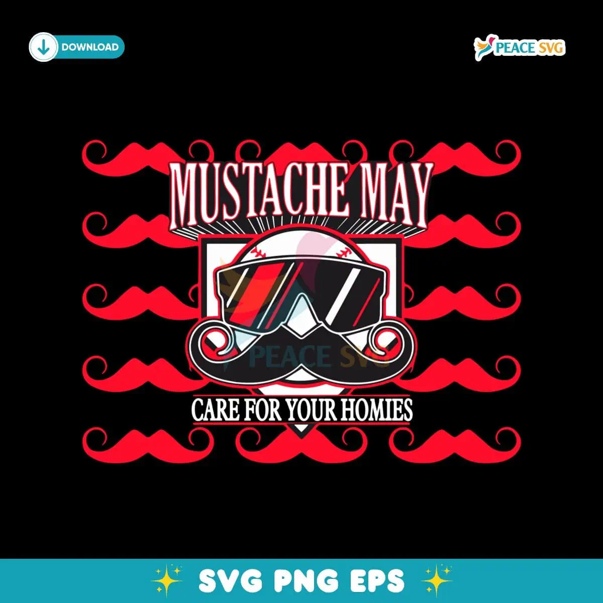 Cincinnati Mustache May 2025 Care For Your Homies SVG