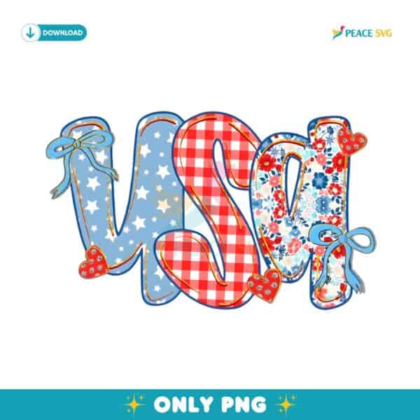 Coquette Floral Usa Glitter Preppy America 1776 PNG