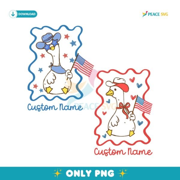 Custom Patriotic Goose 4Th Of July Matching Name Design PNG