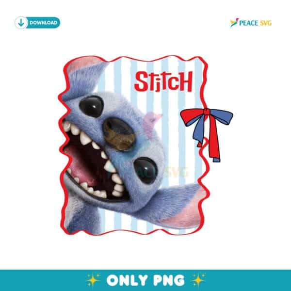 Cute Disney Stitch Blue Alien Fluffy Cartoon Frame PNG