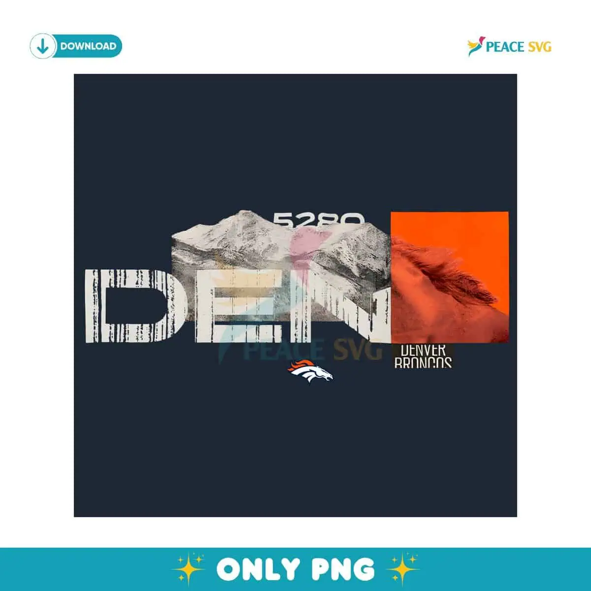 Denver Broncos 2025 NFL Draft Cluster Football PNG