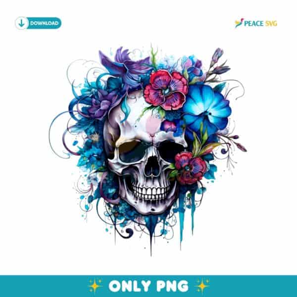 Floral Skull Mom PNG Sublimation Digital Download