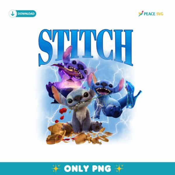Funny Blue Alien Disney Stitch Electric Cartoon PNG