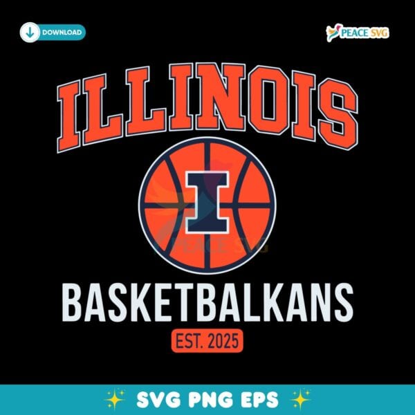 Illinois Urbana Champaign Basketball SVG