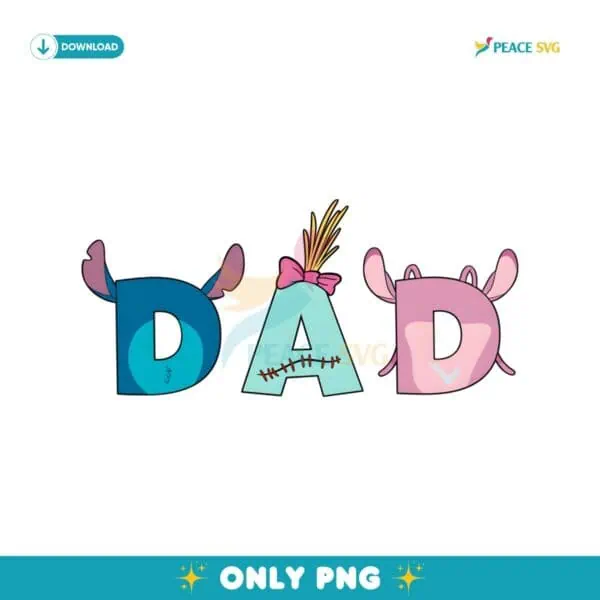 Lilo And Stitch Angel Dad Disney Fathers Day PNG