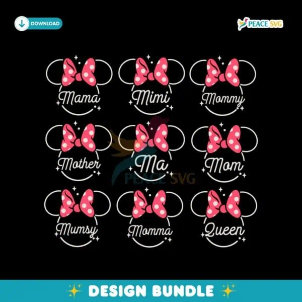Magical Mom Mama Mother Day Minnie Mouse Bundle SVG