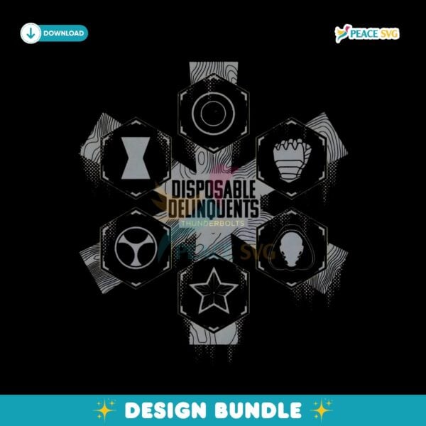 Marvel Thunderbolts Disposable Delinquents Logos PNG
