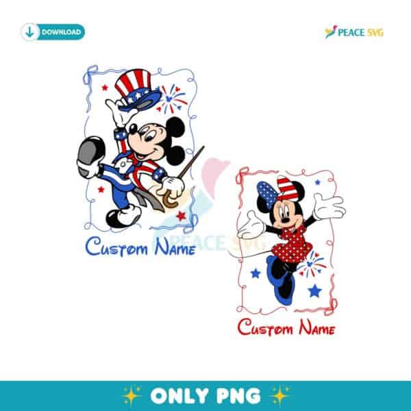 Matching Mouse Patriotic 4Th Of July Custom Name PNG