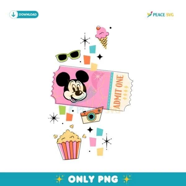 Mickey Mouse Disney Park Ticket PNG